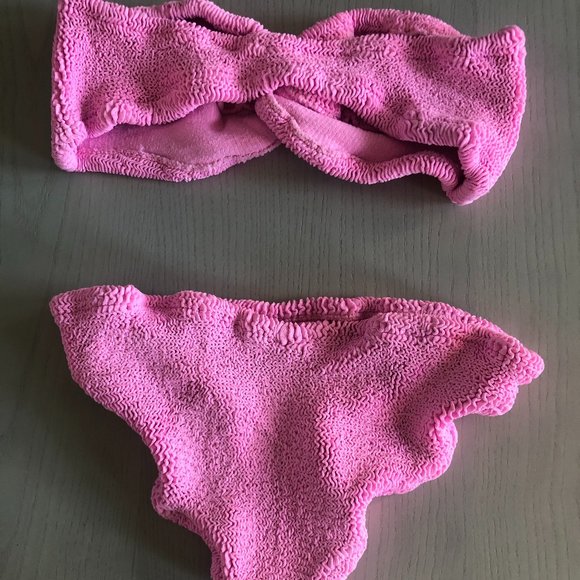 Hunza G Ariel Bikini Set Bubblegum Pink One Size - Picture 5 of 7